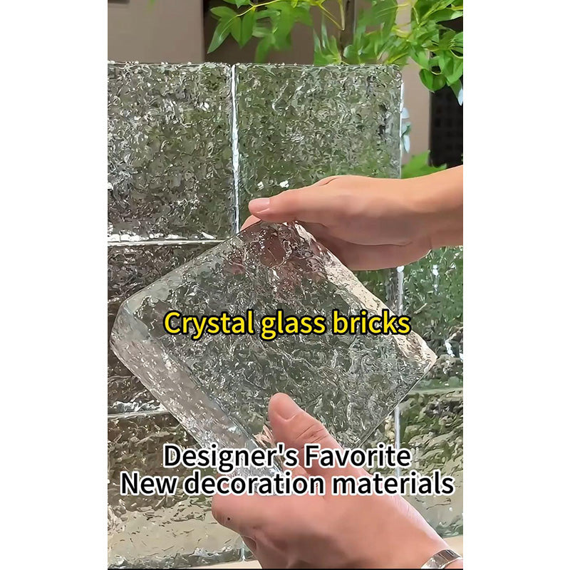Crystal Glass Brick Double-sided ice crystal square brick