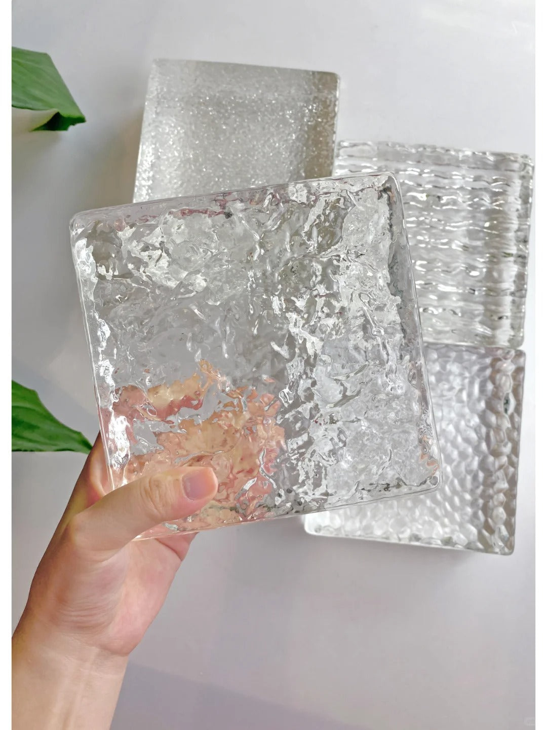 Crystal Glass Brick Double-sided ice crystal square brick