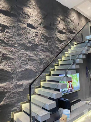 PU Veneer- Stone Peel Medium Board Panel No.4 Clear Water Grey