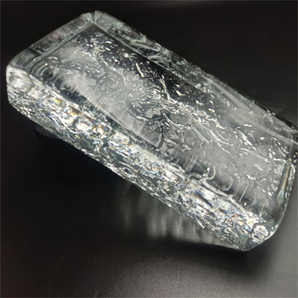Glass Brick-Single-sided Rounded Angle Ice Crystal Pattern Hot Melt Brick