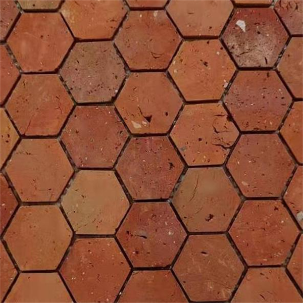 Red Brick-Hexagon Mosaic